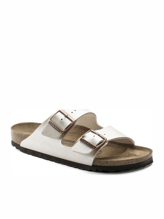 Arizona Birko-Flor Γυναικεία Ανατομικά Σανδάλια Pearl White Regular Fit