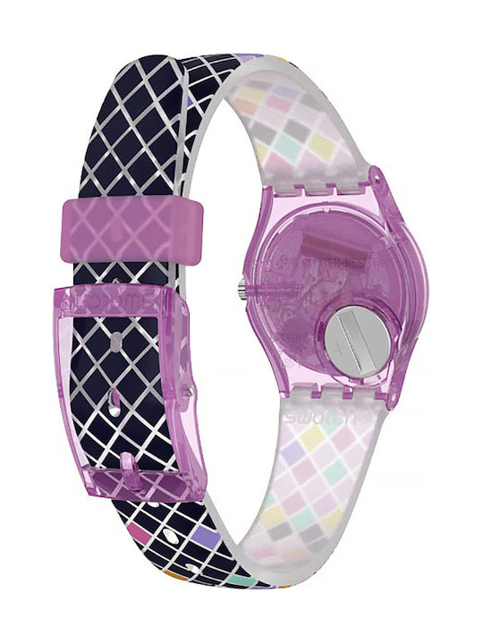 Swatch Squarolor Women's Watch with Purple Rubber Strap