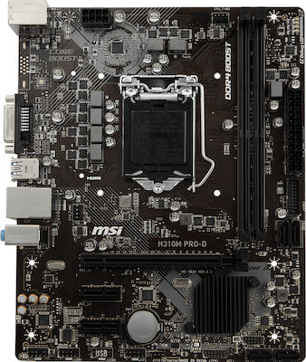 MSI H310M PRO-D Micro ATX Дънна платка с Intel 1151 Гнездо