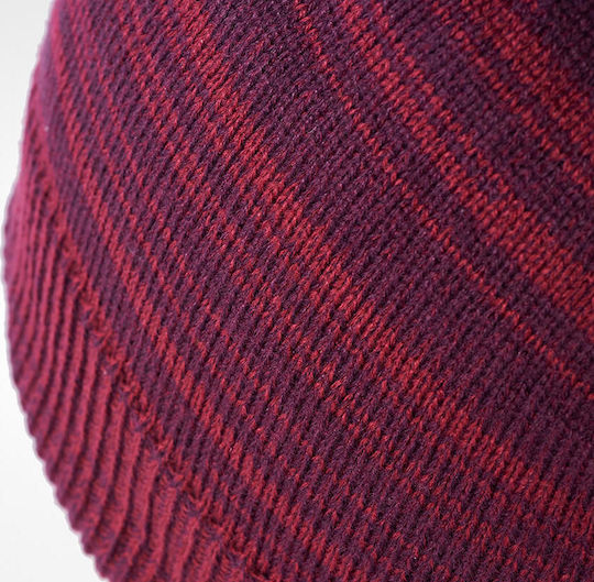Beanie Feminin Reversibil Căciulă cu Tricotaj Rib în culoarea Burgundy