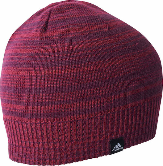 Beanie Feminin Reversibil Căciulă cu Tricotaj Rib în culoarea Burgundy