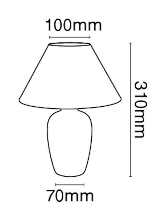 VK Lighting Ceramic Table Lamp for Socket E14 with Blue Shade and Base