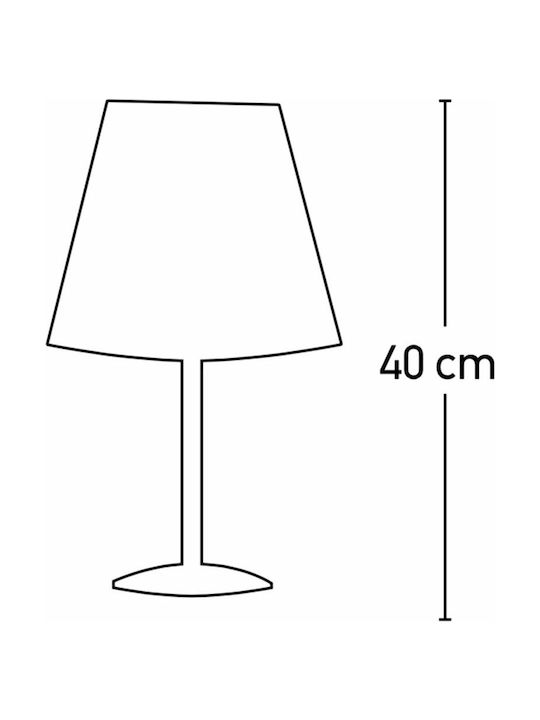 Inlight Metal Table Lamp for Socket E14 with White Shade and Silver Base Nickel Matte