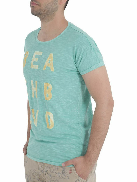 Scotch & Soda Slub Jersey T-shirt Bărbătesc cu Mânecă Scurtă Turcoaz