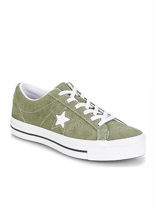 Converse One Star Vintage Suede Low Top Sneakers Field Surplus / White