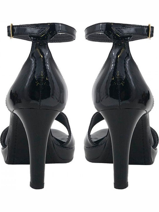 Sandals from Patent Leather Black