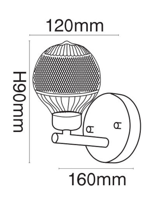 VK Lighting Μοντέρνο Φωτιστικό Τοίχου με Ντουί G9 Μαύρο 12x16x9εκ.