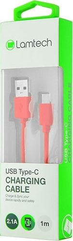 Lamtech USB 2.0 Cable USB-C male - USB-A 18W Κόκκινο 1m LAM446810