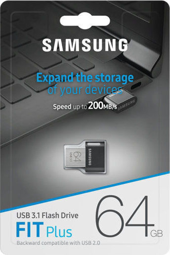 Samsung Fit Plus 64GB USB 3.1 Стик Черен