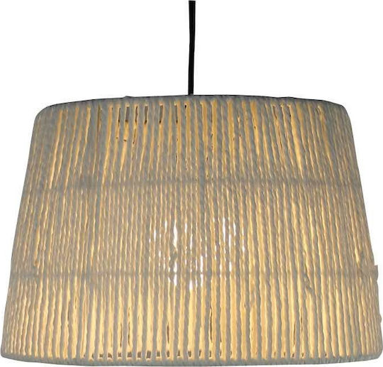 Home Lighting Beril Hängelampe Weiß mit Seil für Fassung E27 36x36x120cm.