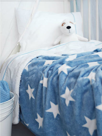 Palamaiki Κουβέρτα Κούνιας Star Fleece Γαλάζια 110x140εκ.