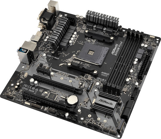 ASRock B450M-Pro4 rev. 1.0 Motherboard Micro ATX με AMD AM4 Socket 90-MXB8F0-A0UAYZ