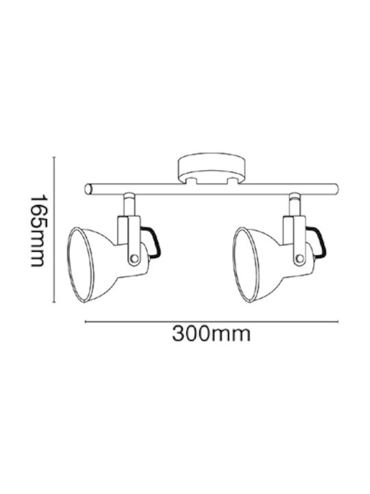 VK Lighting Double Spot with Socket GU10 in Copper Color