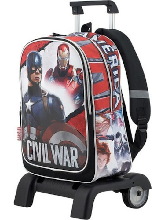 Paxos Civil War Captain America School Bag Trolley Elementary, Elementary Multicolored