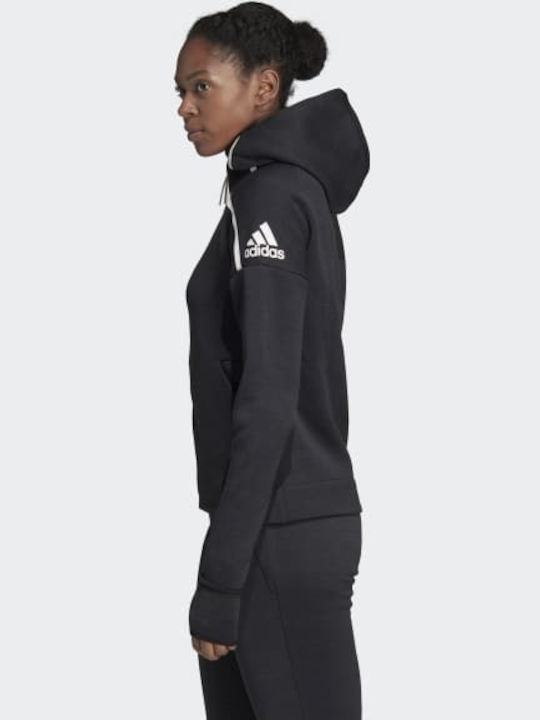 Adidas Z.N.E. Fast Release Hoodie Women's Hooded Cardigan Black