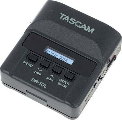 Tascam DR-10 L Single Channel Battery Powered Portable Audio Digital Recorder with Memory Card and USB Power Supply for 10 Hours Recording Black