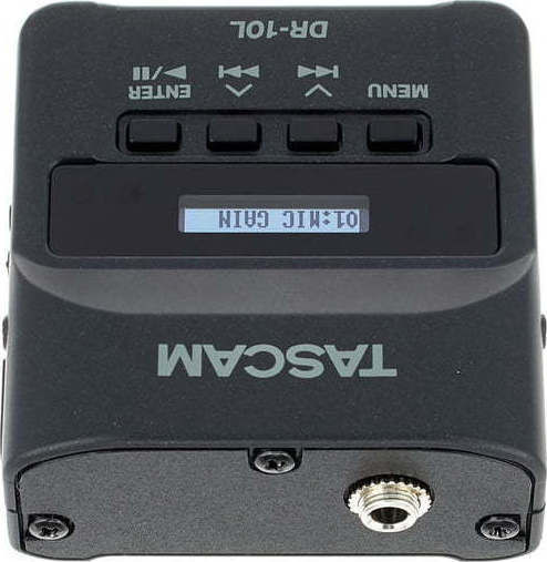 Tascam DR-10 L Monocanal Reportofon Digital Portabil Pe Baterie pentru Înregistrare pe Card de Memorie cu Durată de Înregistrare 10 Ore și Alimentare USB Negru