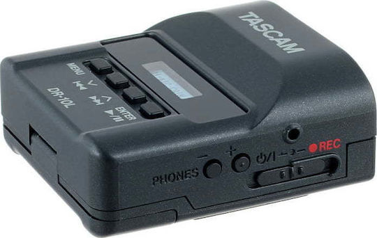 Tascam DR-10 L Monocanal Reportofon Digital Portabil Pe Baterie pentru Înregistrare pe Card de Memorie cu Durată de Înregistrare 10 Ore și Alimentare USB Negru