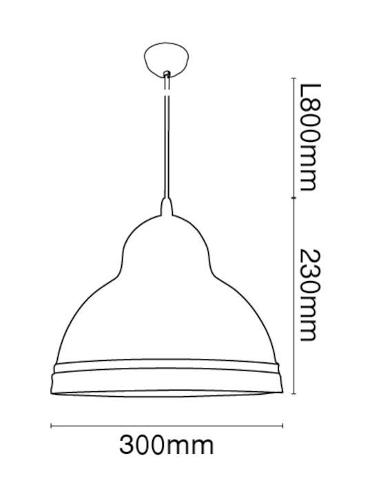 VK Lighting VK/04056 Κρεμαστό Φωτιστικό Μοντέρνο Μονόφωτο Λευκό