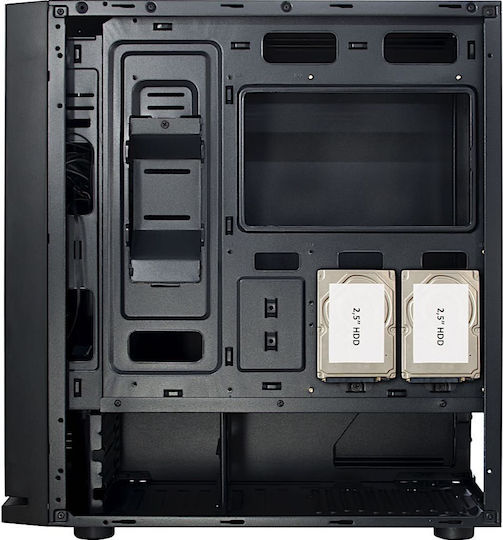 Inter-Tech W-III RGB Gaming Midi Tower Κουτί Υπολογιστή με Πλαϊνό Παράθυρο Μαύρο