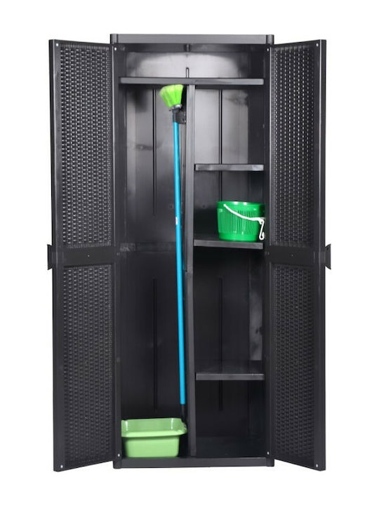 Double Door Wardrobe Plastic with Divider & 4 Shelves 65x45x172cm