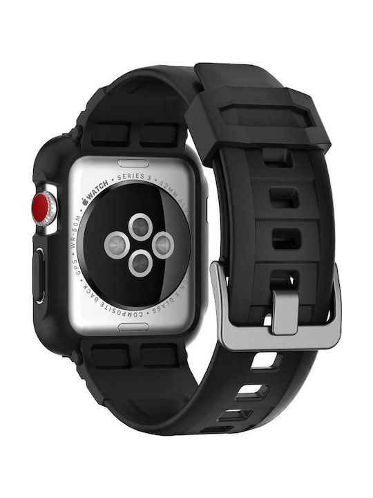 Spigen Rugged Armor Pro Silikonhülle in Schwarz Farbe für Apple Watch 42mm