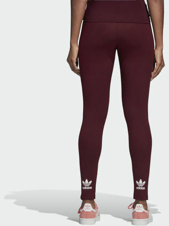 Adidas Trefoil Women's Long Training Legging High Waisted Burgundy