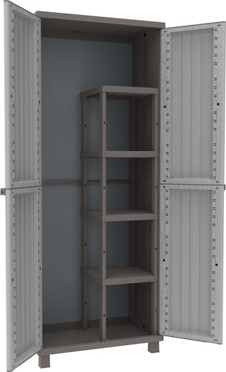 Double Door Wardrobe JWood 368 Plastic with Divider & 4 Shelves 68x37.5x170cm