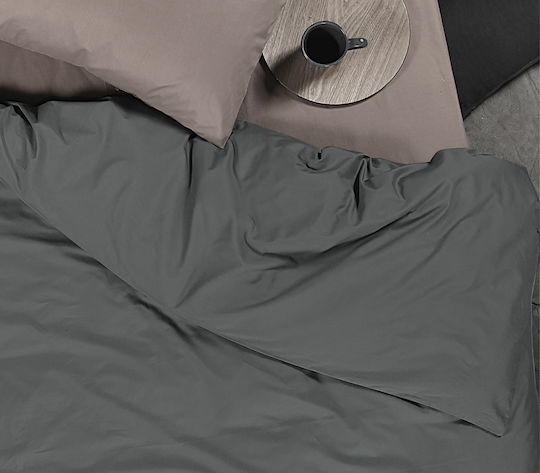Nef-Nef Homeware Duvet Cover Cotton Single 160x240 Basic Dark Grey