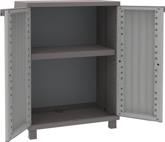 Double-Leaf JWood Plastic Cabinet with Locking Capability with 1 Shelf 68 68x37.5x91.5 cm