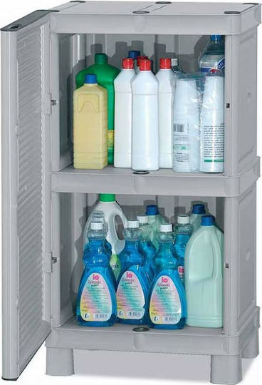 Single-leaf Outdoor Storage Cabinet Made of Polypropylene with 1 Shelf Suitable for Small Spaces 50x39x92 cm