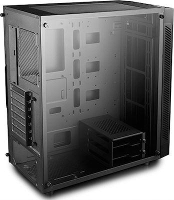 Deepcool Matrexx 55 Gaming Midi Tower Κουτί Υπολογιστή με Πλαϊνό Παράθυρο και RGB Φωτισμό Μαύρο