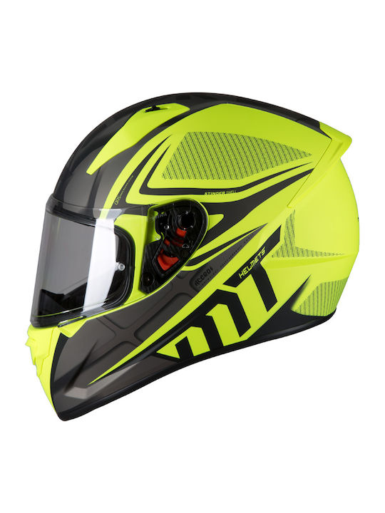 MT Stinger Acero Mat Fluo Yellow Κράνος Μηχανής Full Face 1450gr