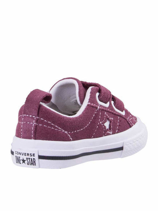 One Star ALL STAR Adidași Copii Cu Închidere Hoop & Loop Burgundia
