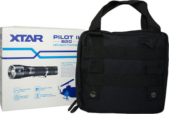 XTAR Lumină de lucru și de sit, cu baterie Lanternă LED IPX8 cu Luminozitate Maximă 1100lm Pilot II B20 Negru