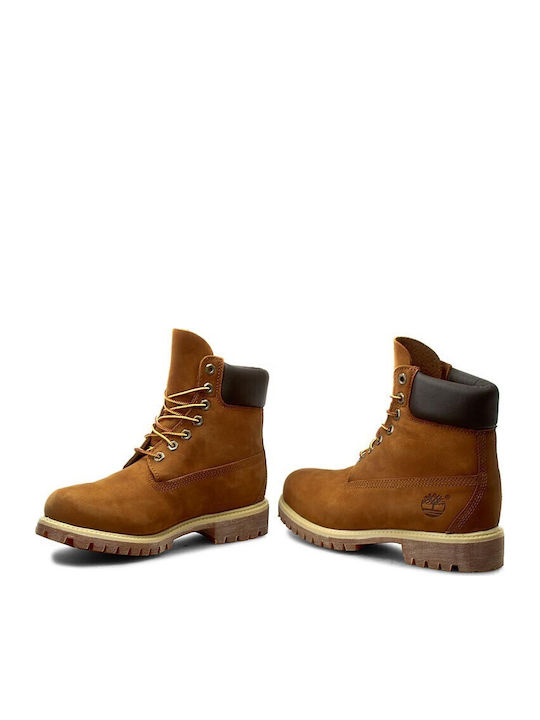 Premium 6inch Leather Brown Combat Boots Waterproof
