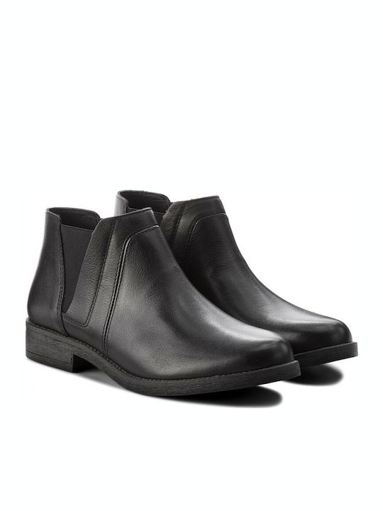 Clarks Demi Beat Piele Cizme de gleznă pentru femei Negru