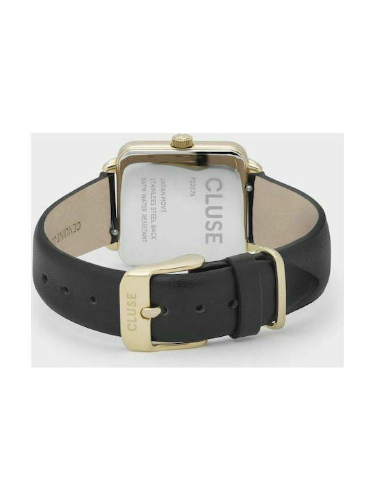 La Garconne Watch with Black Leather Strap