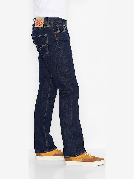 501 Men's Jeans Pants with Regular Straight Fit Dark Indigo