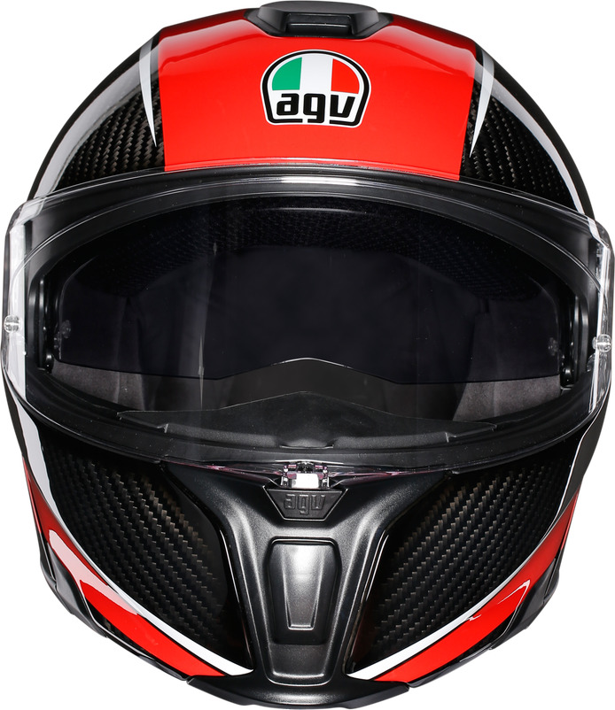 AGV Sportmodular Multi Aero Carbon/Red Κράνος Μηχανής FlipUp 1350gr με Pinlock και Sunvisor