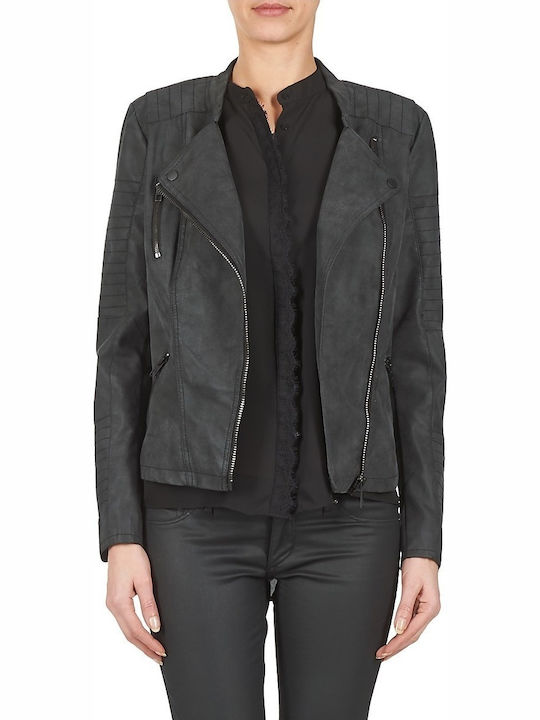 Ava Γυναικείο Biker Jacket Μαύρο