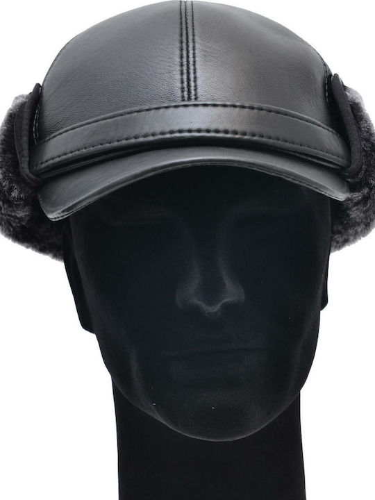 Leather 100 MALE LEATHER HAT CODE: HAT FUR-2 (BLACK)