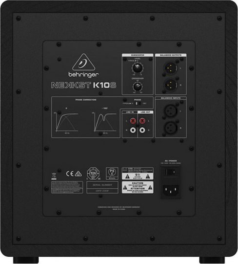 Behringer NEKKST K10S Autoîntăritor Subwoofer cu Difuzor 10" 180W Negru