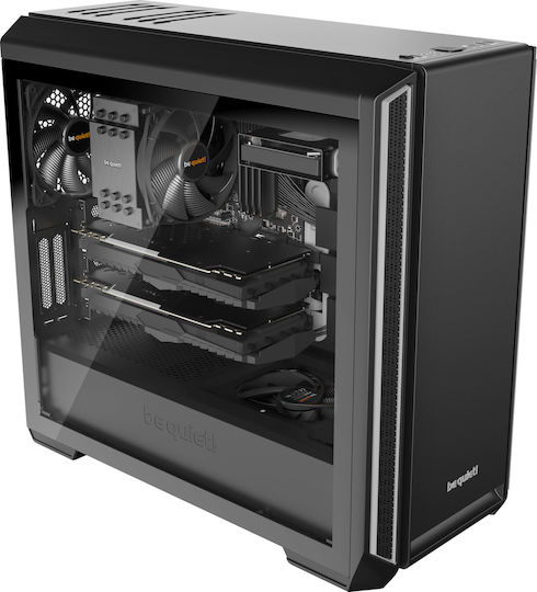 Be Quiet Silent Base 601 Window Gaming Midi Tower Κουτί Υπολογιστή Ασημί
