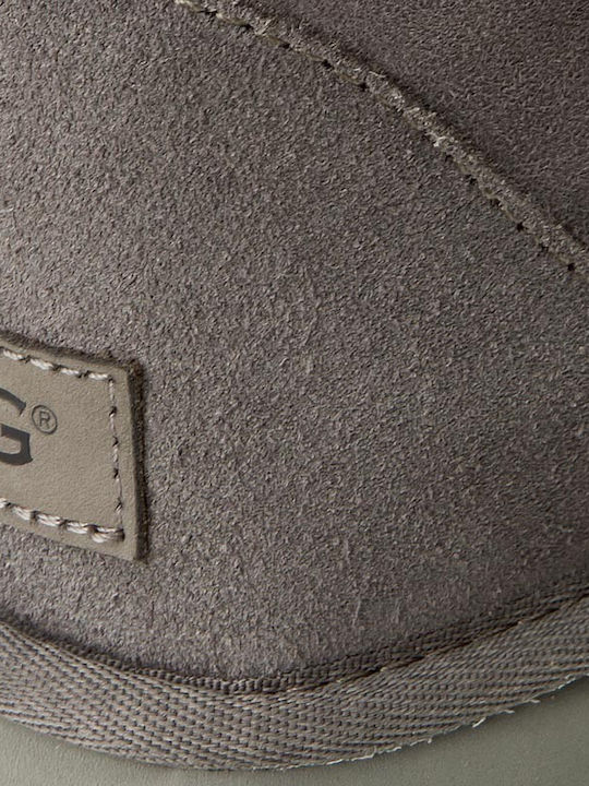 Classic Short II Suede Γυναικείες Μπότες με Γούνα Γκρι