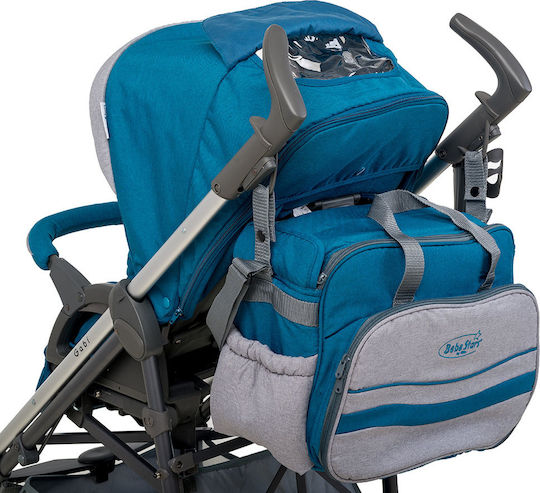 Bebe Stars Gabi Adjustable Baby Stroller Suitable for Newborn Light Blue 9.7kg