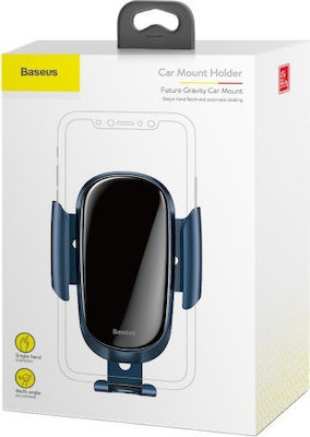 Baseus Βază de Telefon Auto Glass Surface Gravity cu cârlige reglabile Albastră