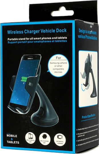 iSelf Βάση Κινητού Αυτοκινήτου Universal Car Holder & Wireless Charger με Ρυθμιζόμενα Άγκιστρα και Ασύρματη Φόρτιση