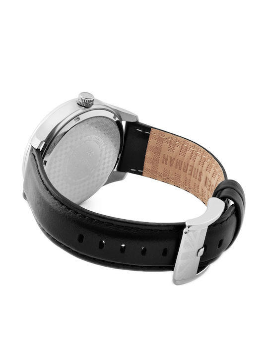 Ben Sherman Sugarman Ceas Barbati 44mm Cronograf Baterie cu Curea din Piele Neagră