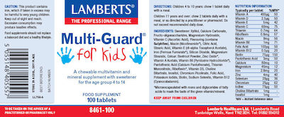 Lamberts Multi-Guard For Kids Vitamin für Energie & Unterstützung des Immunsystems 30 Registerkarten